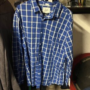Lucky Brand Men's Casual Blue Checkered Shirt